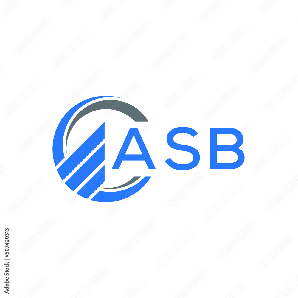 ASB Flat accounting logo design on white  background. ASB creative initials Growth graph letter logo concept. ASB business finance logo design.