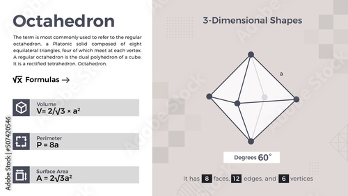 2D representation and properties of Octahedron Vector Design  photo