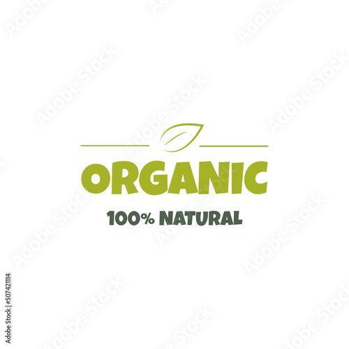 Eco, bio, organic and natural products sticker, label, badge and logo. 
Ecology icon. Logo template with green leaves for organic and eco 
friendly products. Vector illustration