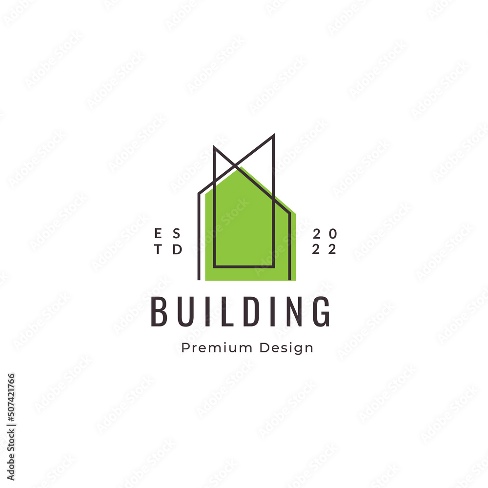 building line logo design minimalist
