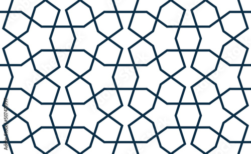 Geometric Islamic Seamless Pattern for decoration greeting card or interior. Vector Illustration.