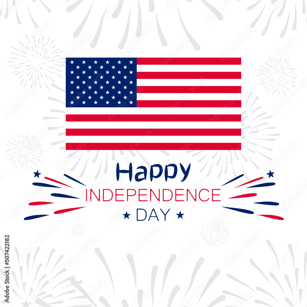 United States Independence Day. Flag and salutes. United States Independence Day. Flag and salutes.