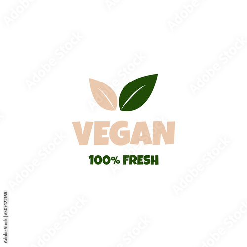 Eco, bio, organic and natural products sticker, label, badge and logo. 
Ecology icon. Logo template with green leaves for organic and eco 
friendly products. Vector illustration