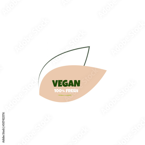 Eco, bio, organic and natural products sticker, label, badge and logo. 
Ecology icon. Logo template with green leaves for organic and eco 
friendly products. Vector illustration