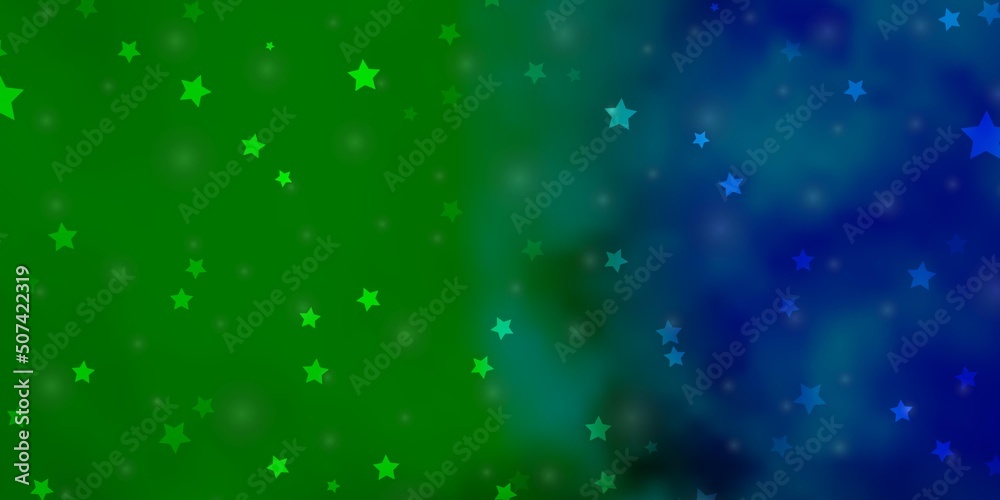 Dark Multicolor vector background with colorful stars.