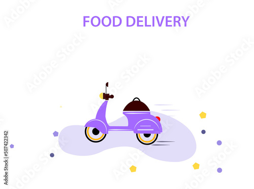 express delivery food logo icon vector template with motorbike
