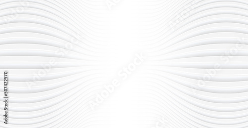 Abstract white background with 3D lines pattern, symmetrical minimal white grey striped vector background © Cobalt