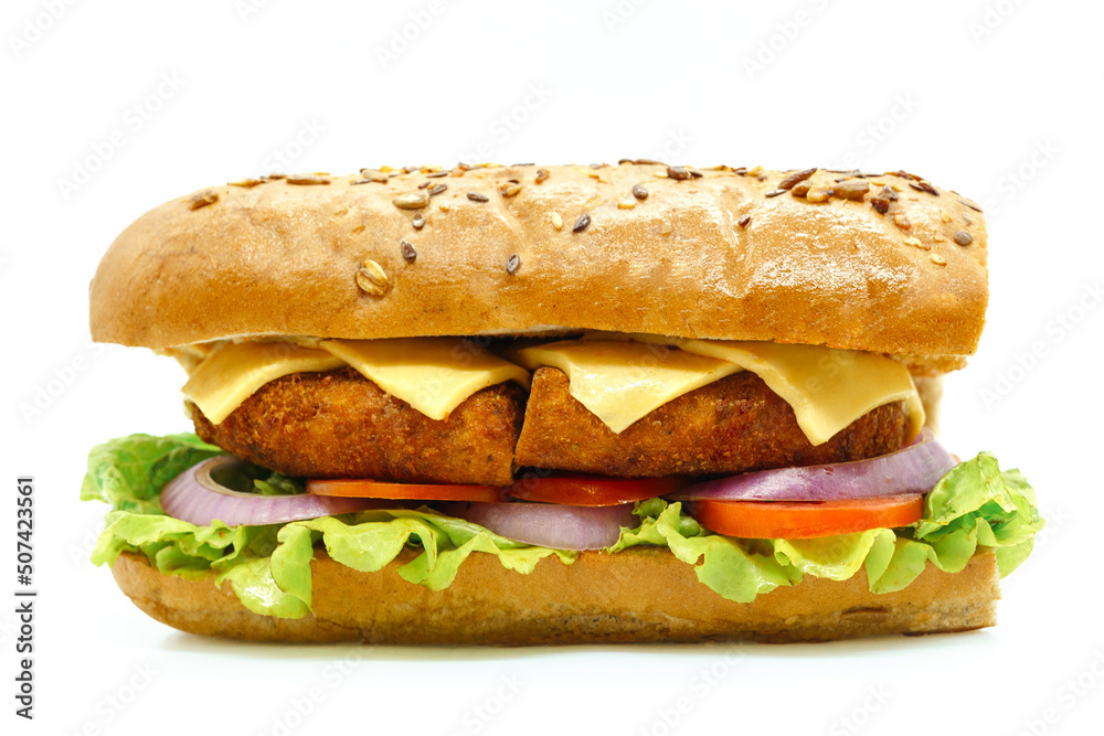 Baguette on White Background.