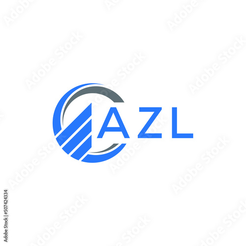 AZL Flat accounting logo design on white background. AZL creative initials Growth graph letter logo concept. AZL business finance logo design.