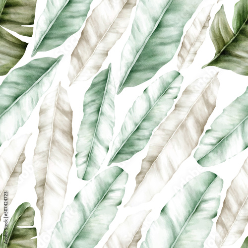 Wallpaper Mural elegant seamless pattern tropical leaves design Torontodigital.ca