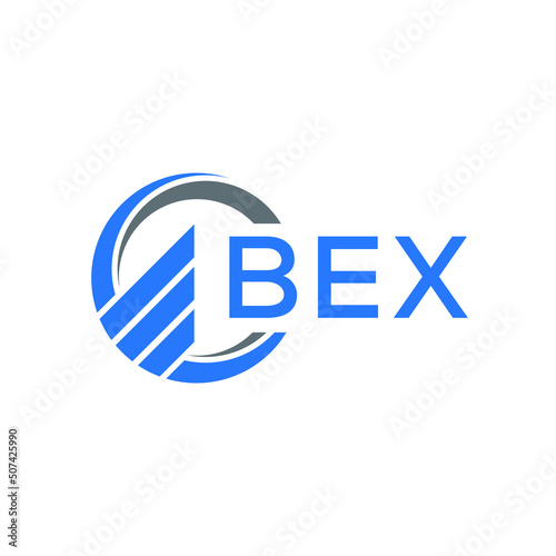 BEX Flat accounting logo design on white  background. BEX creative initials Growth graph letter logo concept. BEX business finance logo design.
 photo