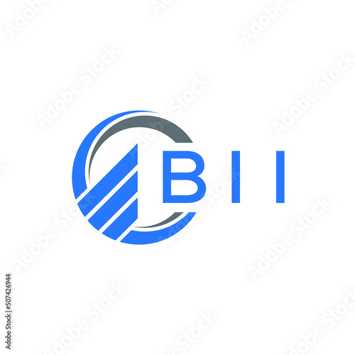 BII Flat accounting logo design on white background. BII creative initials Growth graph letter logo concept. BII business finance logo design. 