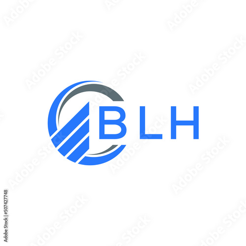 BLH Flat accounting logo design on white background. BLH creative initials Growth graph letter logo concept. BLH business finance logo design.