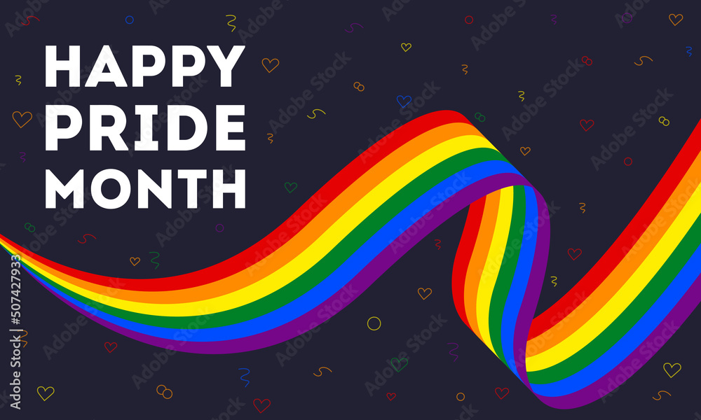 LGBTQ pride month in june in every year. Rainbow sign pride community