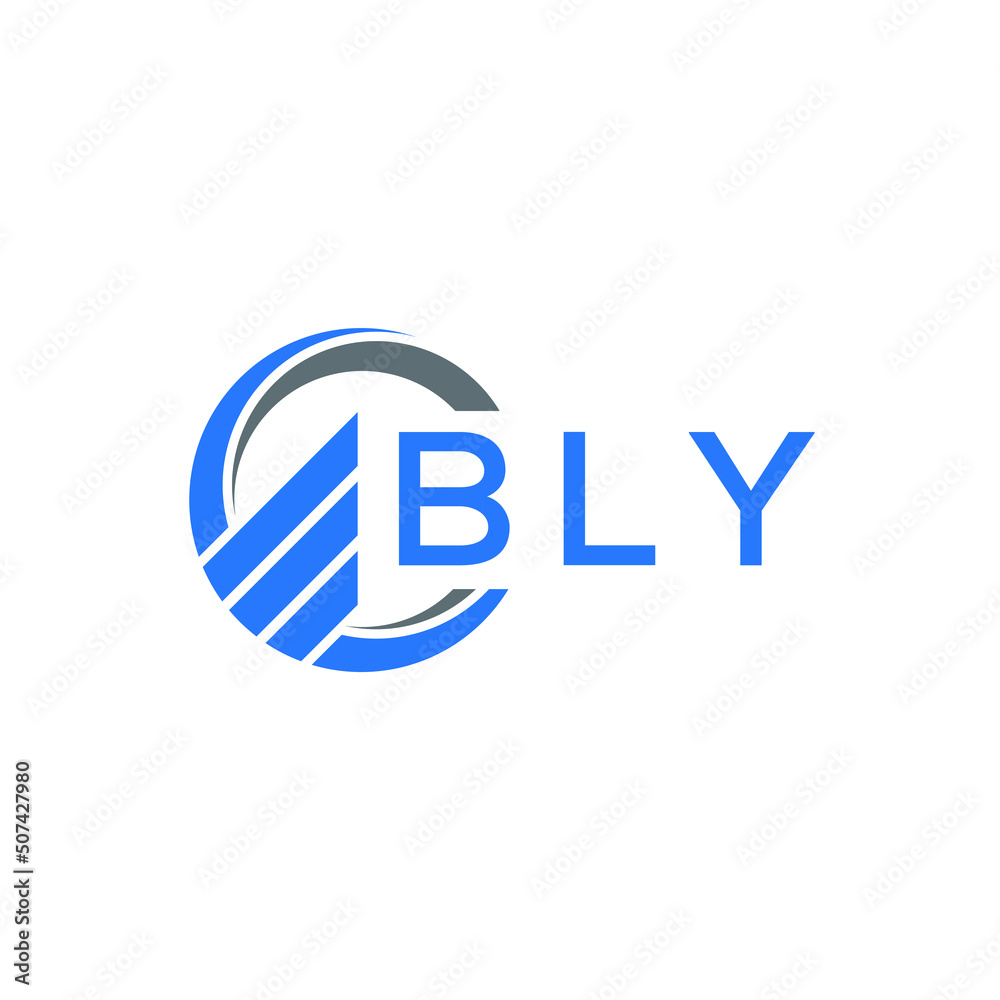 BLY Flat accounting logo design on white  background. BLY creative initials Growth graph letter logo concept. BLY business finance logo design.