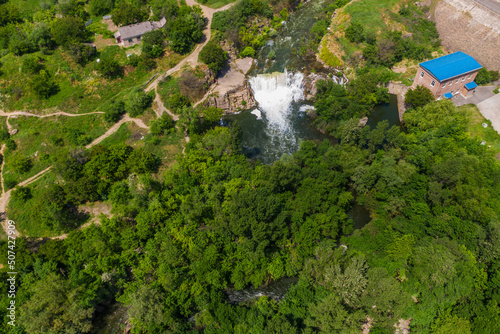 Dam from the height of the Karachunovsky reservoir of Krivoy Rog, Ukraine. photo