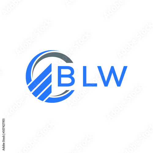 BLW Flat accounting logo design on white  background. BLW creative initials Growth graph letter logo concept. BLW business finance logo design.