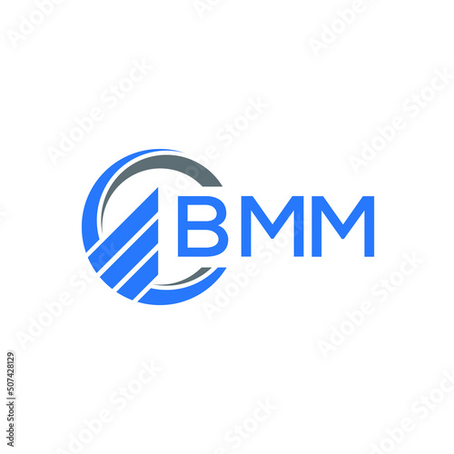 BMM Flat accounting logo design on white  background. BMM creative initials Growth graph letter logo concept. BMM business finance logo design.