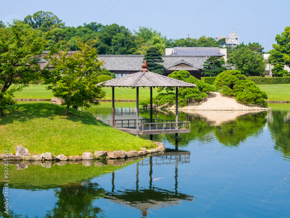 Okayama Korakuen Garden is a Japanese garden located in Okayama, Okayama Prefecture, Japan. Okayama Korakuen Garden is a Japanese garden located in Okayama, Okayama Prefecture, Japan.