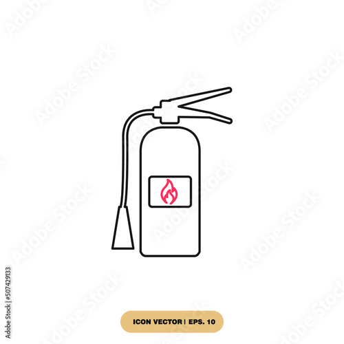 Fire extinguisher icons symbol vector elements for infographic web