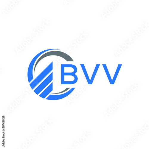 BVV Flat accounting logo design on white  background. BVV creative initials Growth graph letter logo concept. BVV business finance logo design. photo