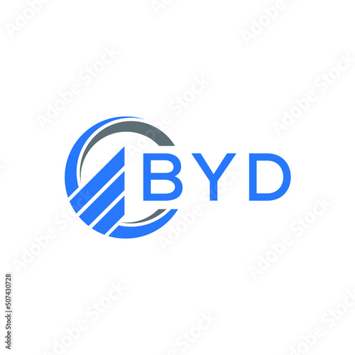 BYD Flat accounting logo design on white background. BYD creative initials Growth graph letter logo concept. BYD business finance logo design.