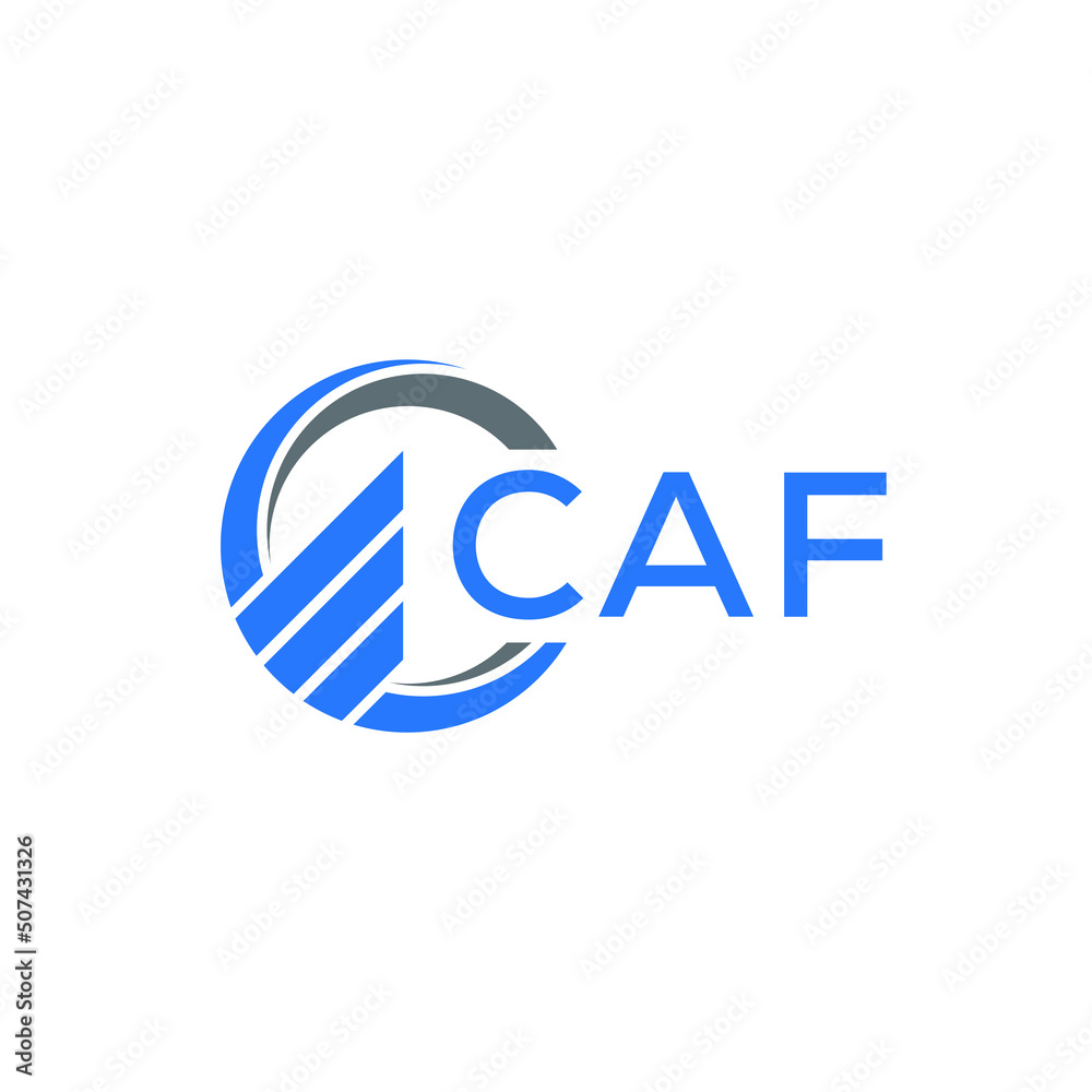 CAF Flat accounting logo design on white background. CAF creative initials Growth graph letter logo concept. CAF business finance logo design. CAF Flat accounting logo design on white background. CAF creative initials Growth graph letter logo concept. CAF business finance logo design.