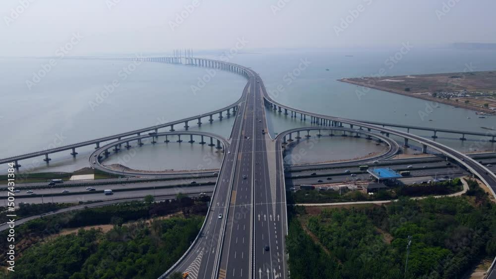 Aerial photography of Qingdao Jiaozhou Bay Bridge Aerial photography of Qingdao Jiaozhou Bay Bridge