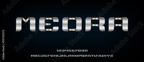 Sport digital modern futuristic alphabet with urban style template
