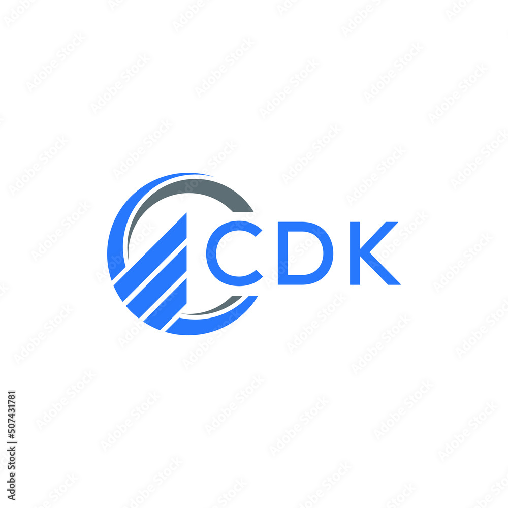 CDK Flat accounting logo design on white  background. CDK creative initials Growth graph letter logo concept. CDK business finance logo design.