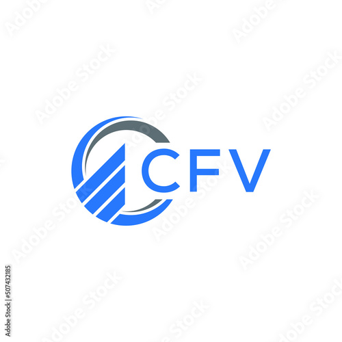 CFV Flat accounting logo design on white background. CFV creative initials Growth graph letter logo concept. CFV business finance logo design.