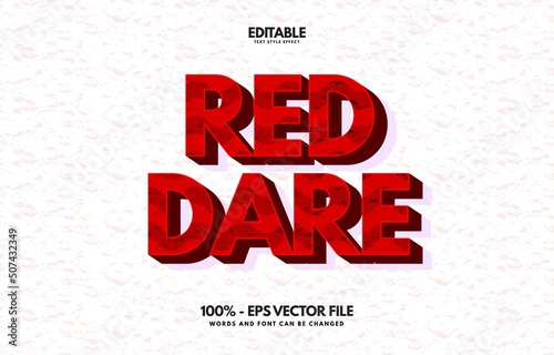 Red 3D vectot text style with texture