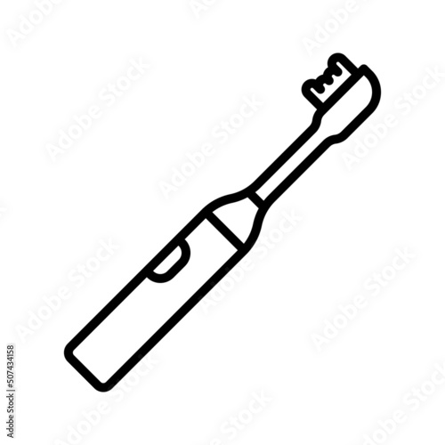 Electric toothbrush icon. Ultrasound electric toothbrush, hygiene and every day teeth protection.