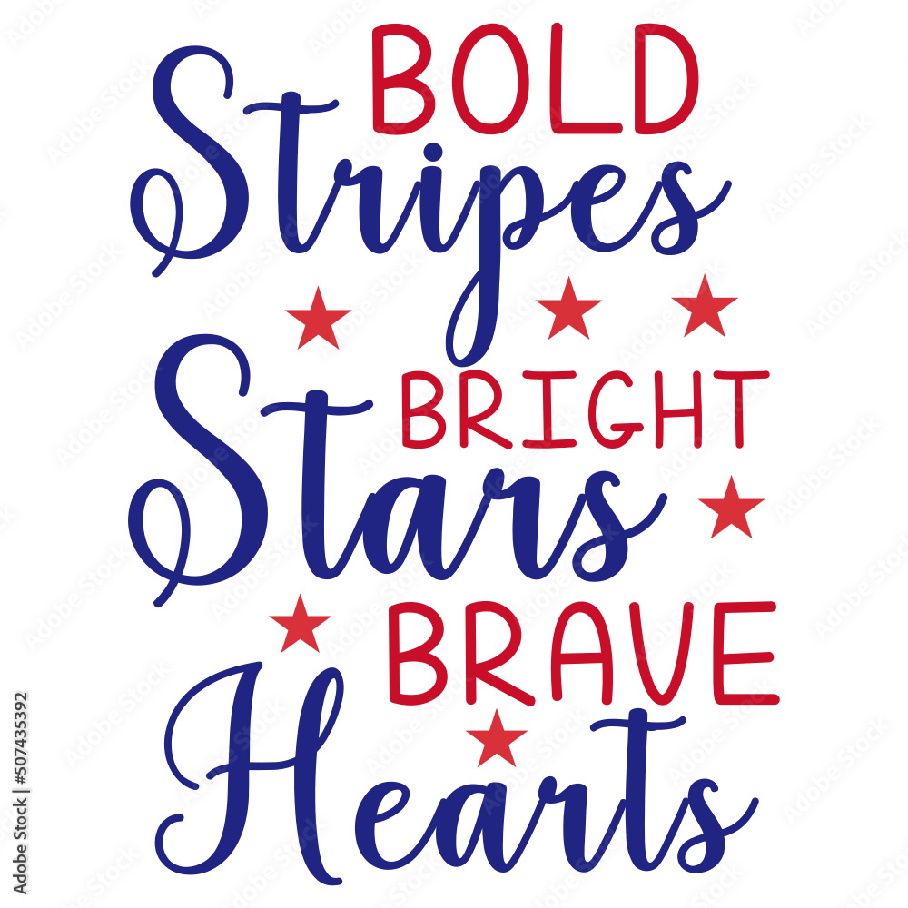 Obraz premium Bold Stripes Bright Stars Brave Hearts