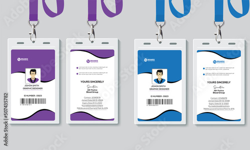 Modern Identity Employee Abstract professional, corporate office Id card design, Simple and Clean ID Card Design Template