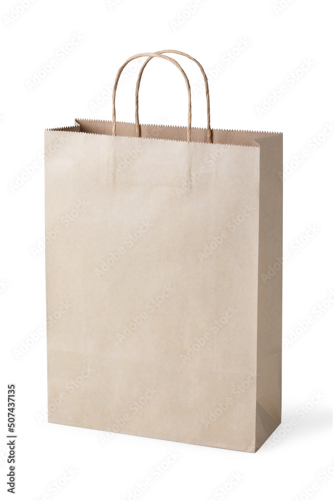 brown handle paper bag isolated on white brown handle paper bag isolated on white