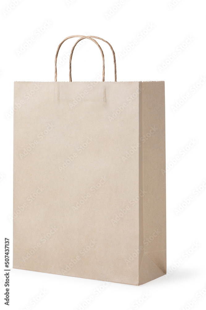brown handle paper bag isolated on white brown handle paper bag isolated on white