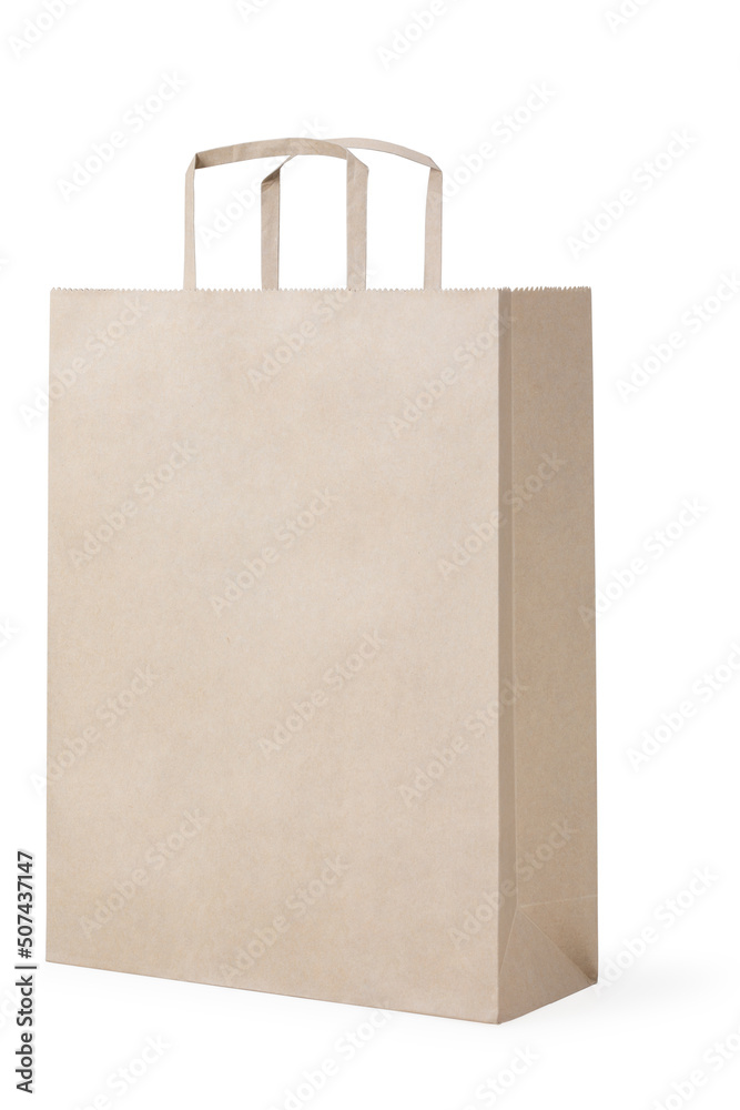 brown handle paper bag isolated on white brown handle paper bag isolated on white