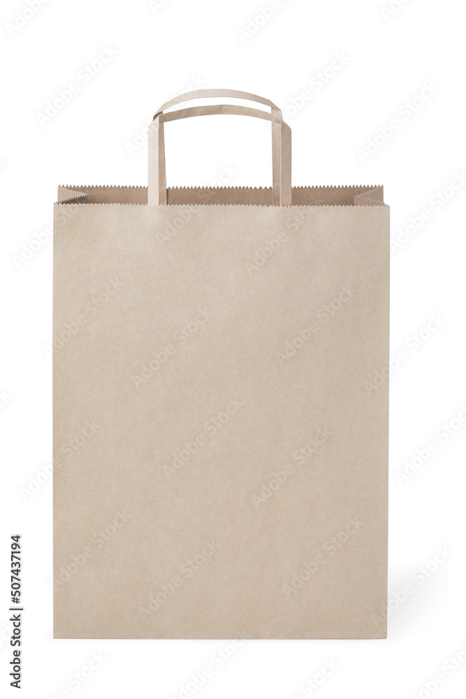brown handle paper bag isolated on white brown handle paper bag isolated on white