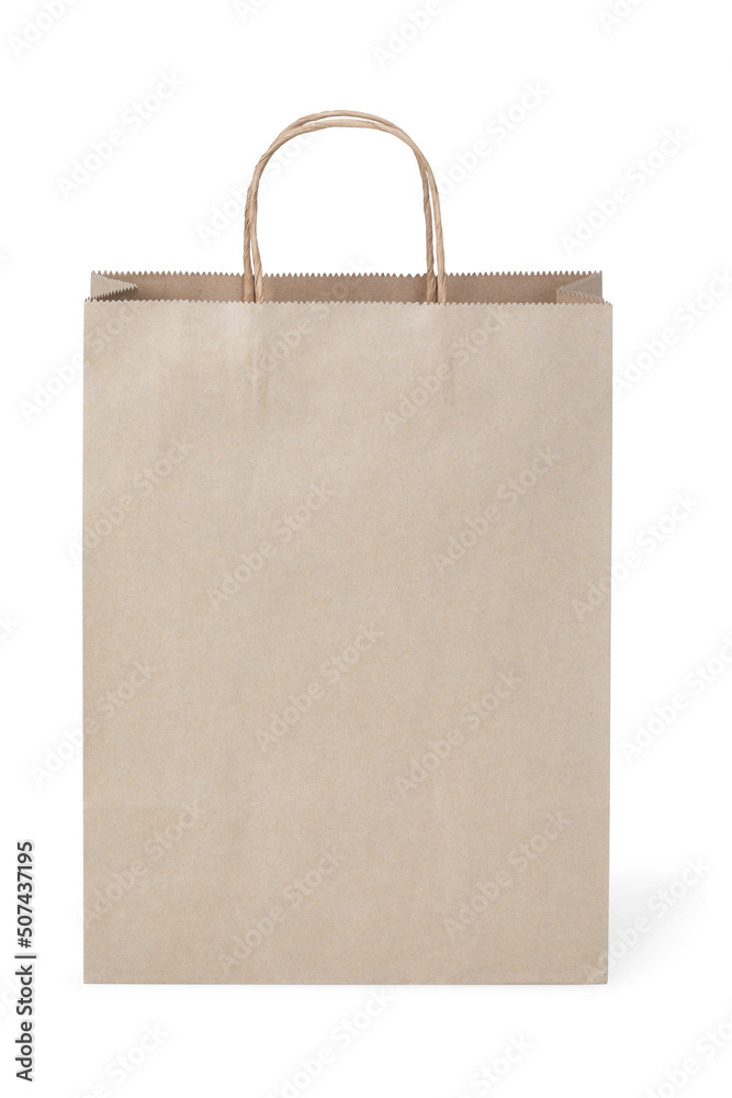 brown handle paper bag isolated on white brown handle paper bag isolated on white