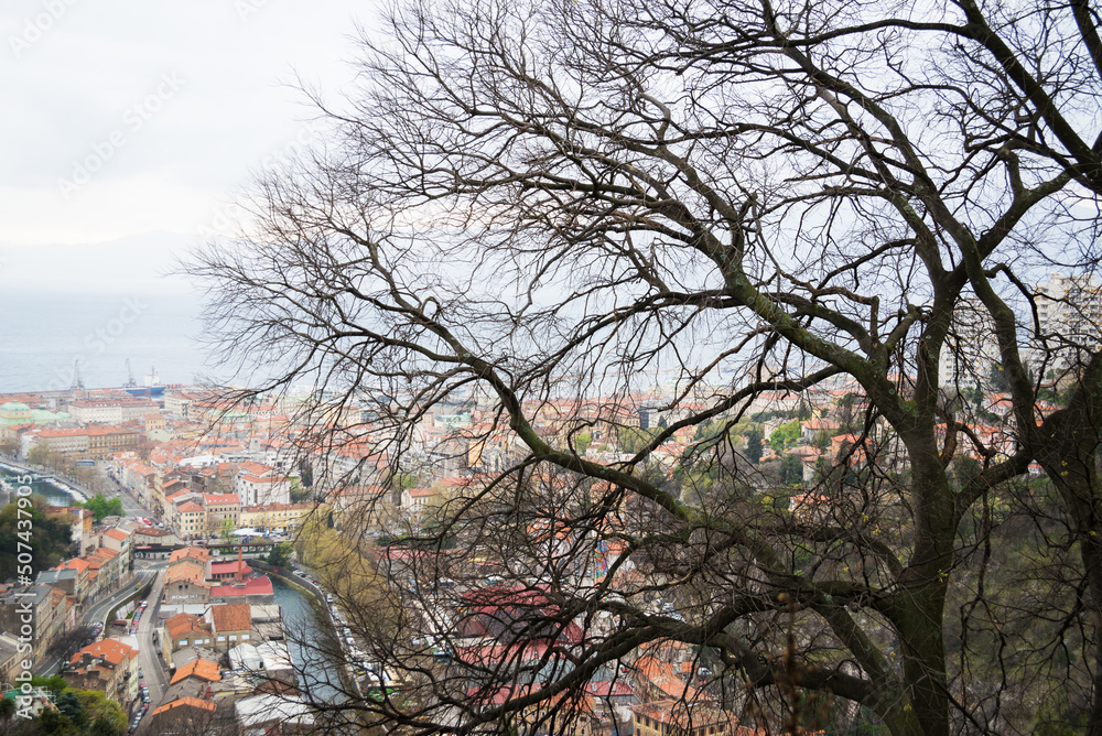 A view of Rijeka and Adriatic Coast from Trsat Castle A view of Rijeka and Adriatic Coast from Trsat Castle