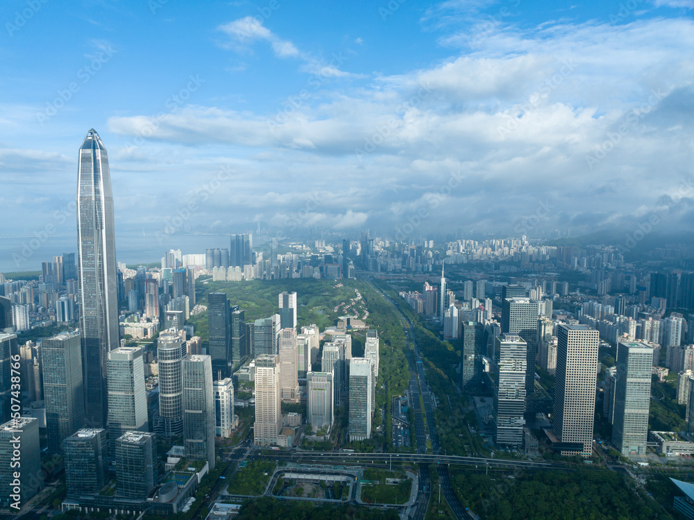 Aerial view of landscape in shenzhen, China