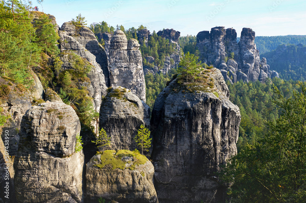 Scenic landscape in Bastei rocks, Germany Scenic landscape in Bastei rocks, Germany