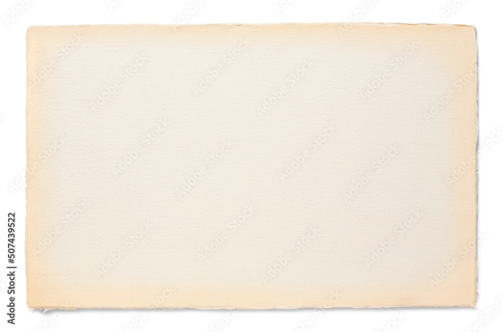 Old paper texture sheet isolated on white