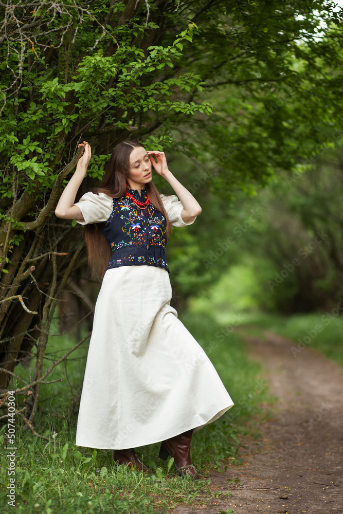 Beautiful woman in Ukrainian national dress