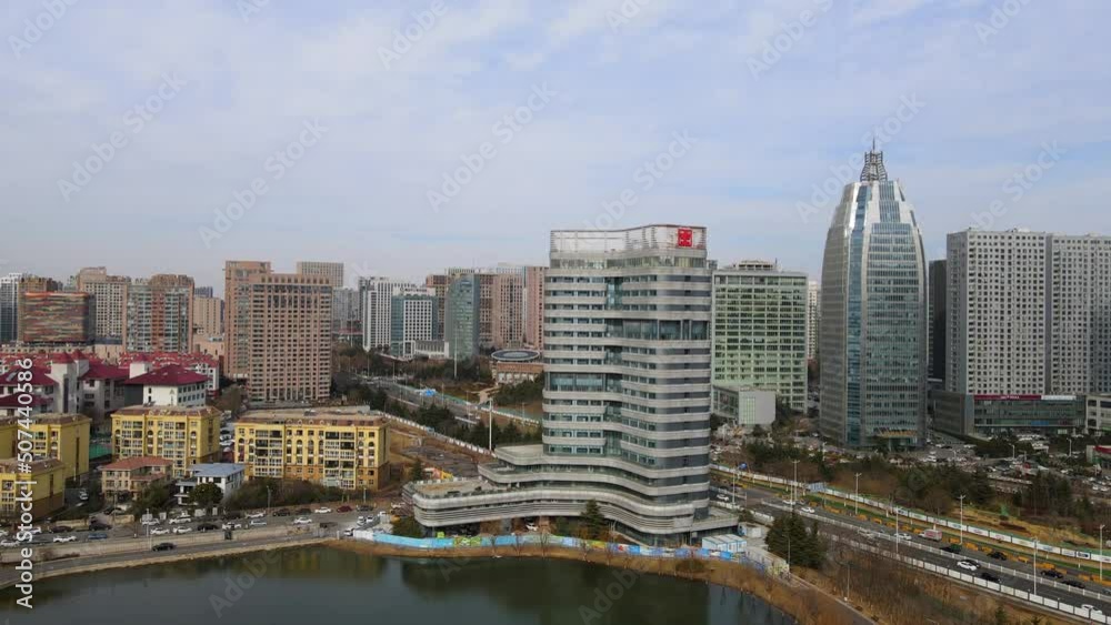 Aerial photography of buildings, landscape, skyline, Laoshan District, Qingdao Aerial photography of buildings, landscape, skyline, Laoshan District, Qingdao