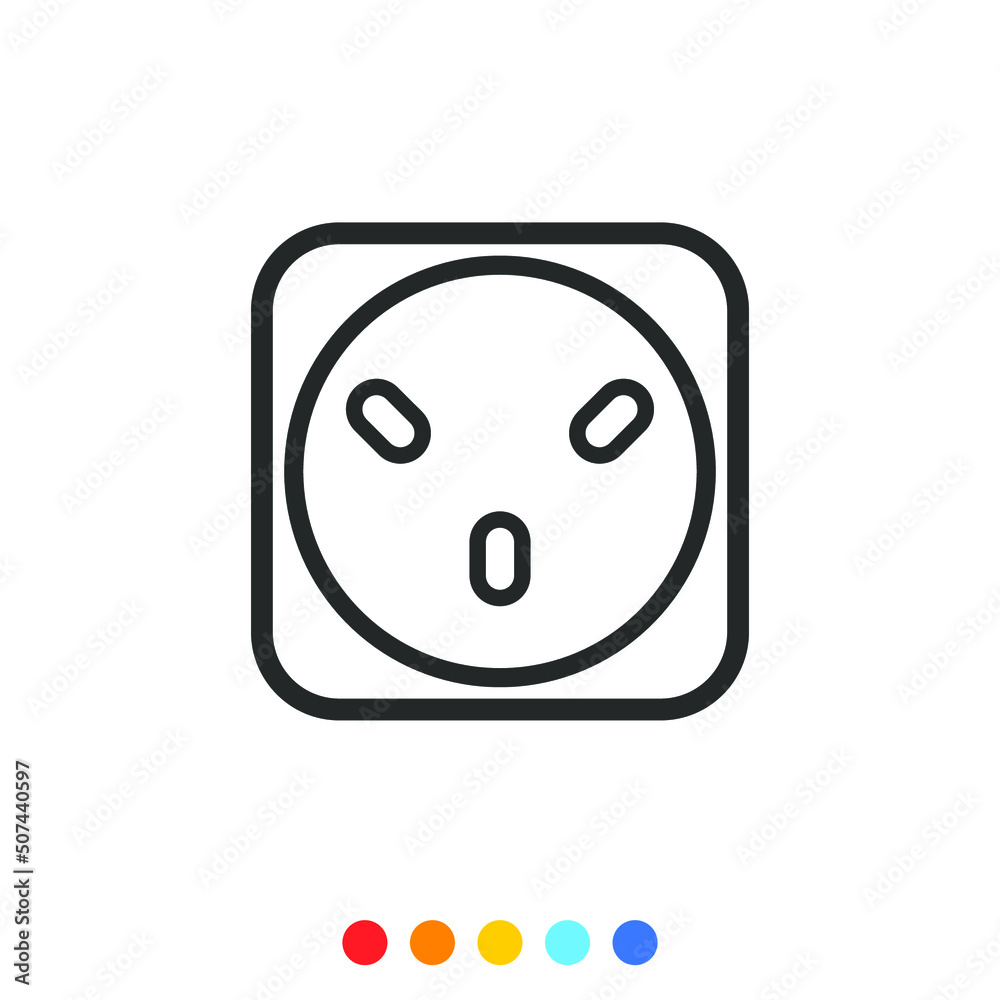 Socket outlet linear icon, Vector. Socket outlet linear icon, Vector.