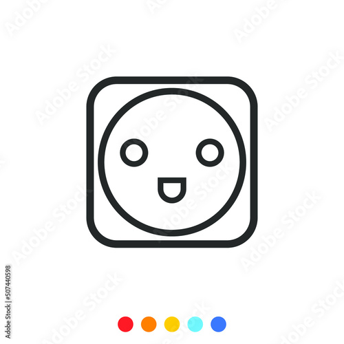 Socket outlet linear icon, Vector.