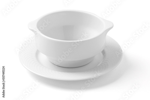 White plate and bowl isolated on white