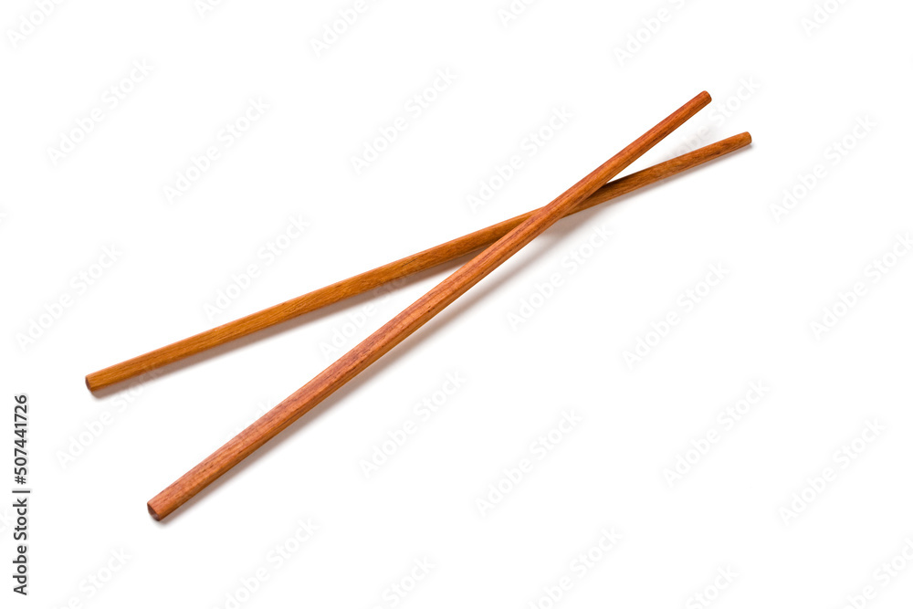 Wooden chopsticks isolated on white background
Wooden chopsticks isolated on white background